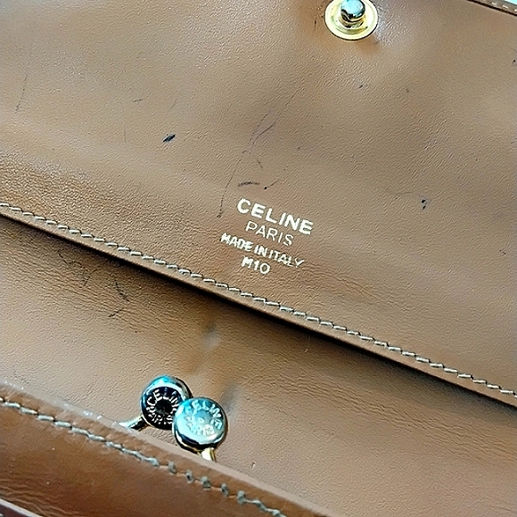 Celine Macadam Long Wallet Leather & Canvas Kisslock Section - Picture 15 of 17